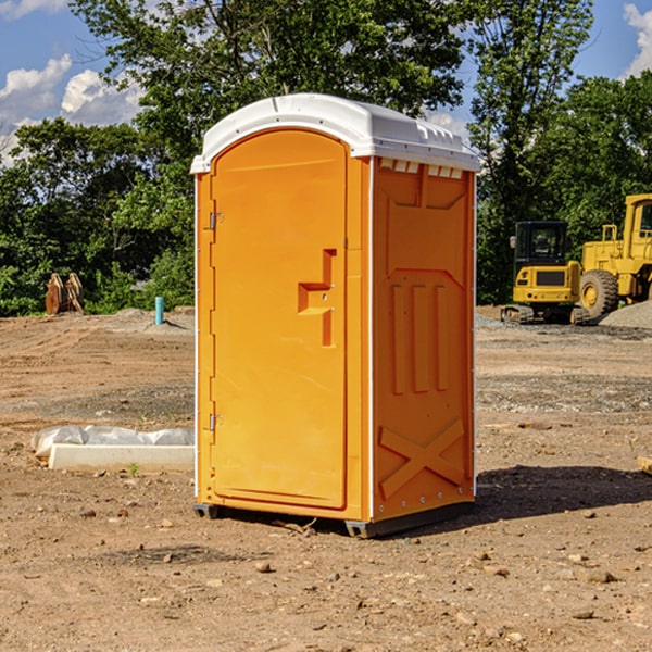 how often are the porta potties cleaned and serviced during a rental period in Caledonia ND